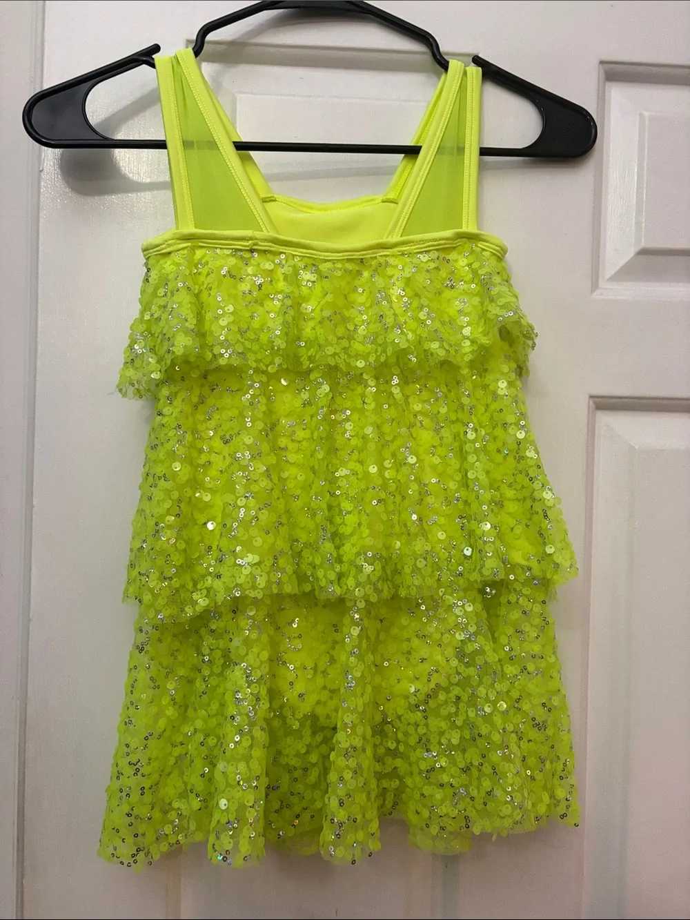 Curtain Call Costumes Neon Yellow Performance Dance Dress